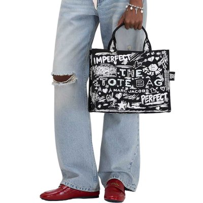 THE PUNK SCRIBBLE CANVAS MEDIUM TOTE BAG